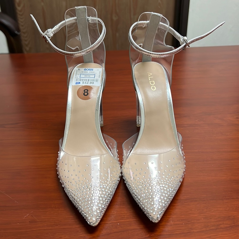 ALDO sparkly silver crystal stilettos heels - wedding
